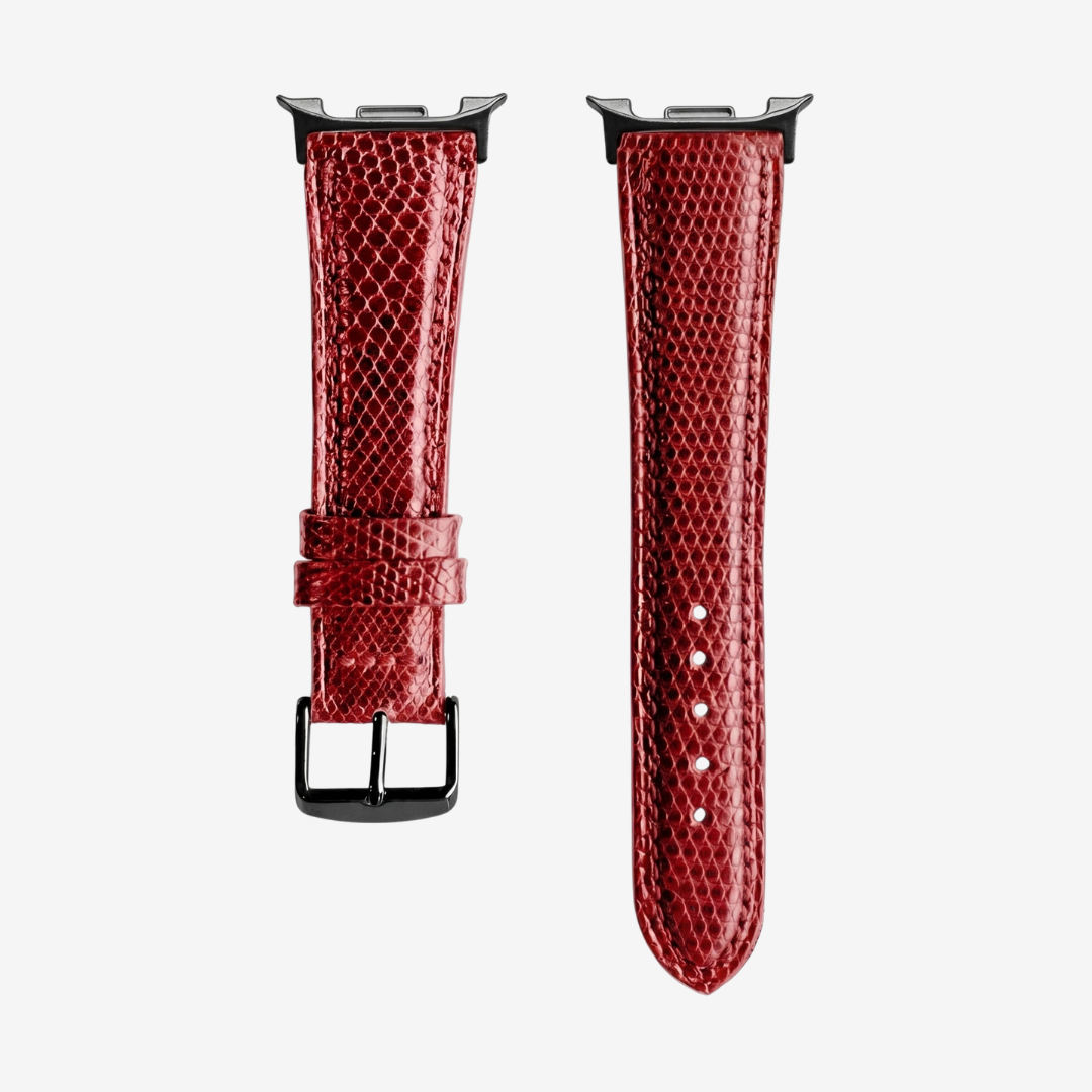 L’Exotique - Bracelet Samsung Galaxy Watch 8 (Cuir Véritable Lézard) - Copper / Black - Watch Band