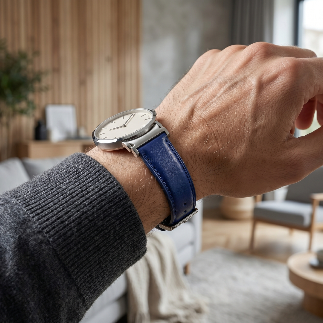 L’Intemporel - Bracelet Samsung 20Mm (Cuir Véritable Lisse) - Watch Band