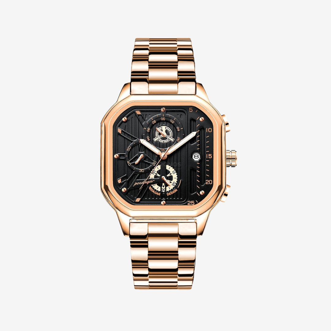 Watch – Massimo – 42mm - Rose Gold Black - Steel - Watch