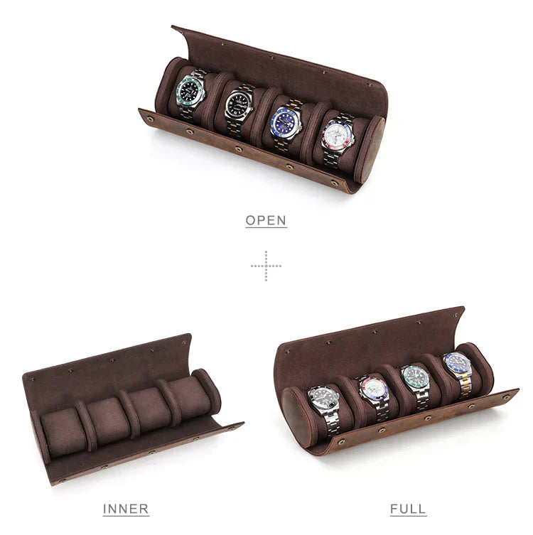 Watch Roll – Leather 4 Slots - Watch Roll