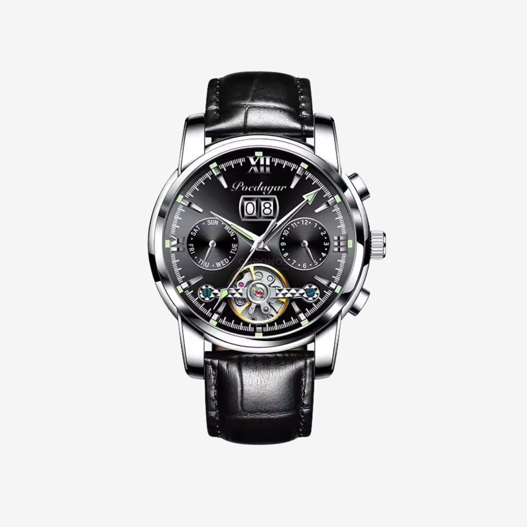 Watch – Vicenza – 43mm - Silver Black - Leather - Watch