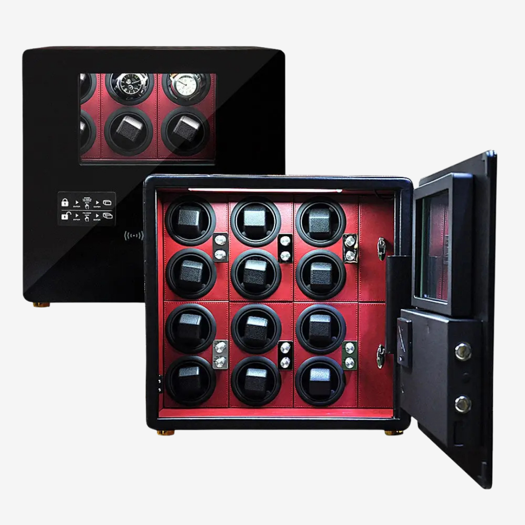 Watch Winder Safe – Bastion Fortress 12 - Red - Watch Winder
