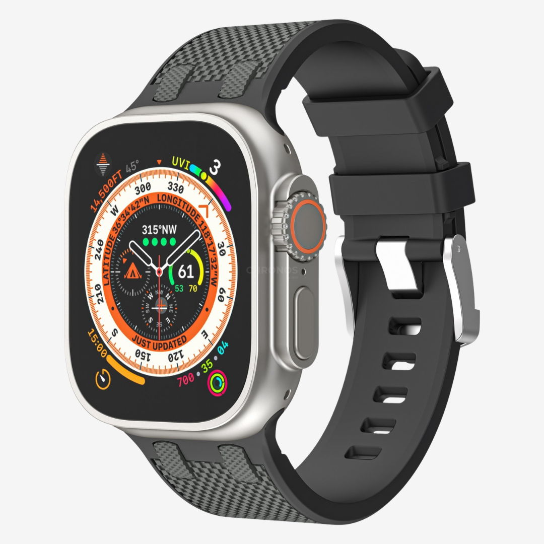 AP Dual Color Matching Silicone Band For Apple Watch - Gray-Black / 44mm/45mm/46mm - Watch Band