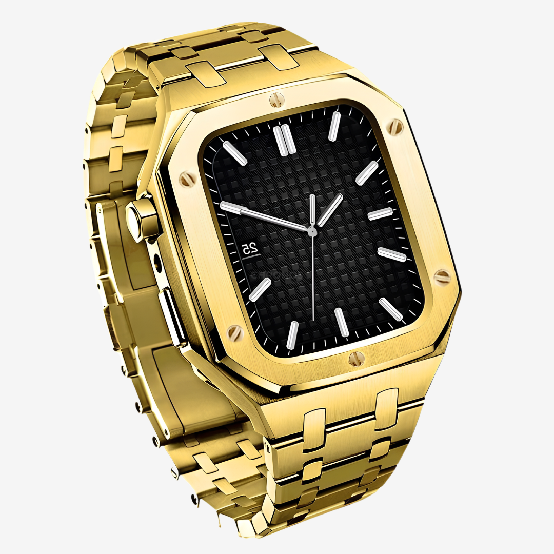 AP9006 316L Stainless Steel Band Stainless Steel Case Retrofit Kit For Apple Watch - Gold / Series SE/4/5/6 - 44mm