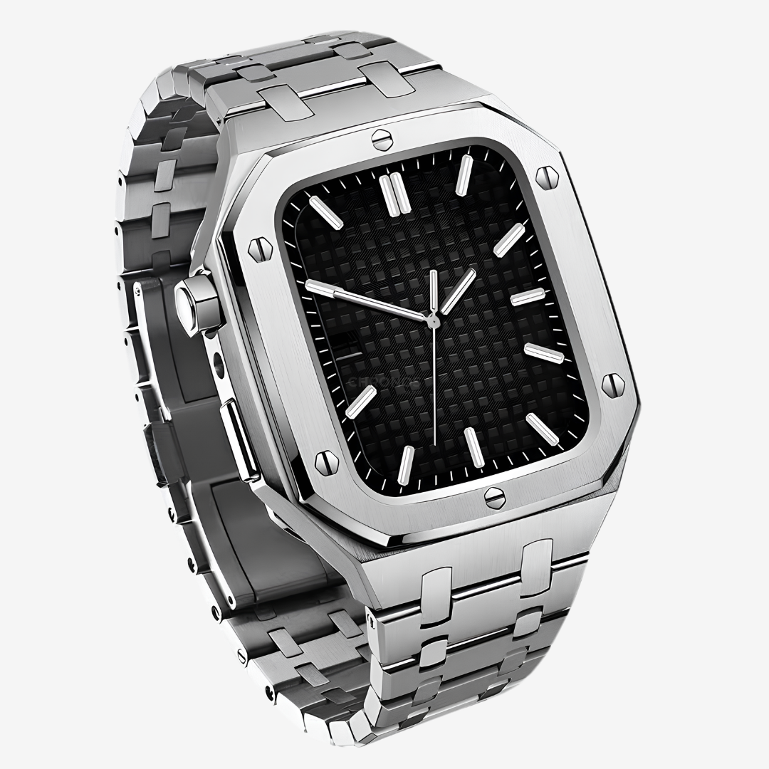 AP9006 316L Stainless Steel Band Stainless Steel Case Retrofit Kit For Apple Watch - Silver / Series SE/4/5/6 - 44mm