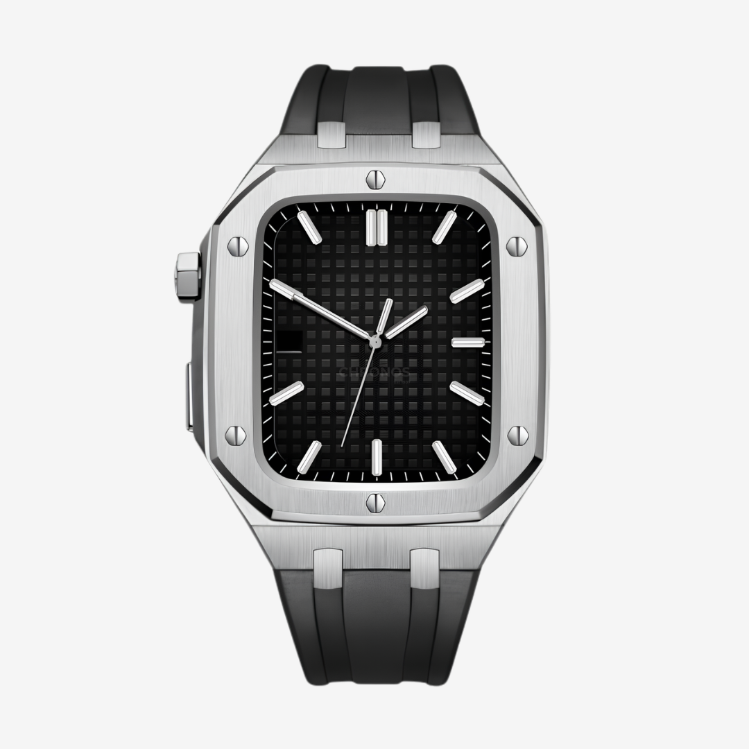 AP9006 Silicone Band Stainless Steel Case Retrofit Kit For Apple Watch - Watch Case