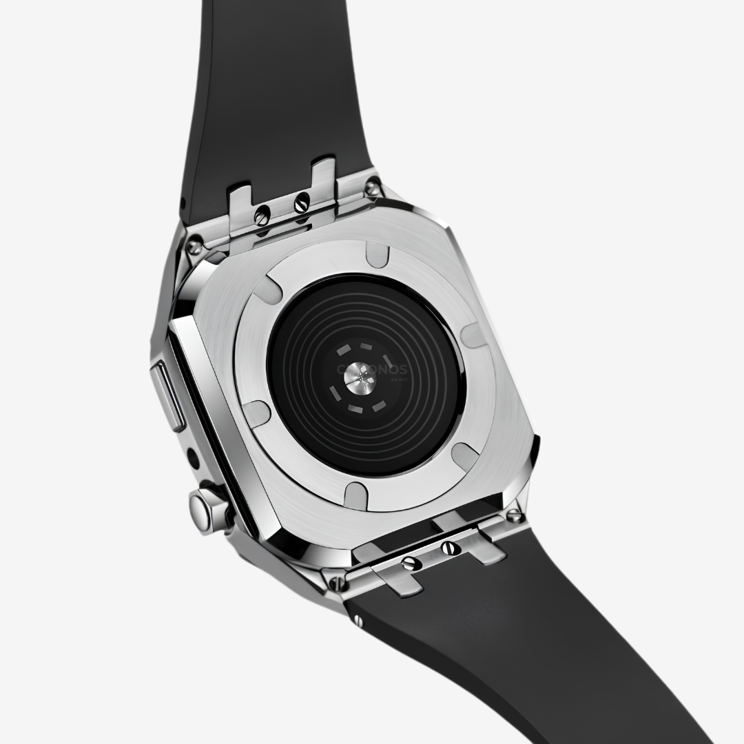 AP9006 Silicone Band Stainless Steel Case Retrofit Kit For Apple Watch - Watch Case