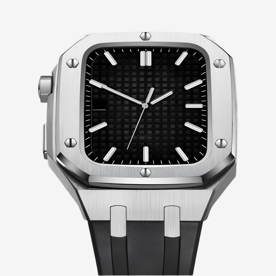 AP9006 Silicone Band Stainless Steel Case Retrofit Kit For Apple Watch - Watch Case