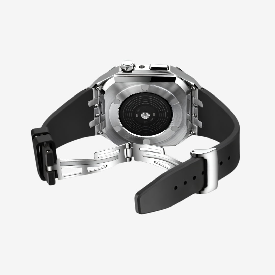 AP9006 Silicone Band Stainless Steel Case Retrofit Kit For Apple Watch - Watch Case