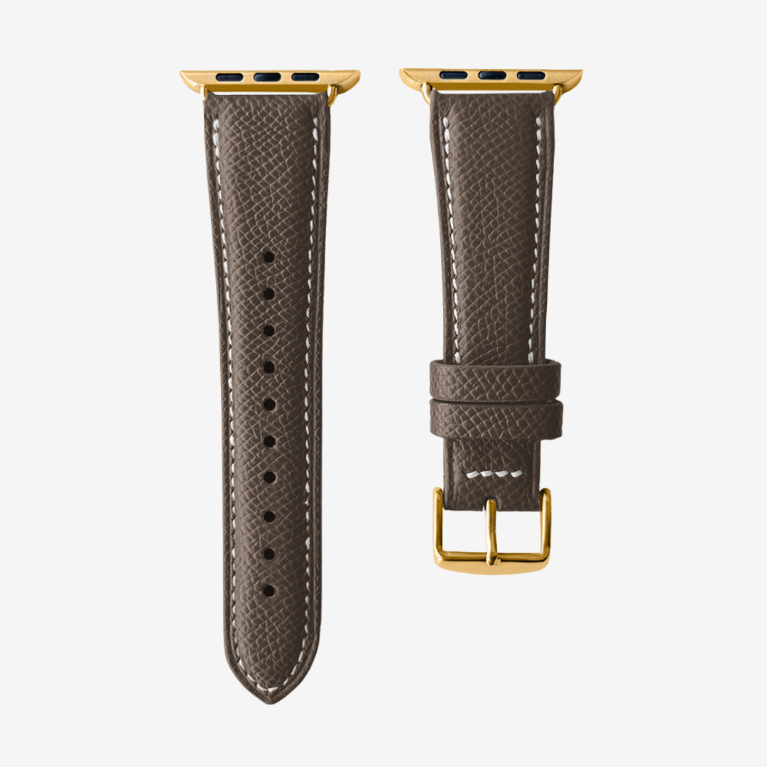 Apple Watch Band - Grained Genuine Leather - Mole / Gold / 44/45/46/49mm - Watch Band