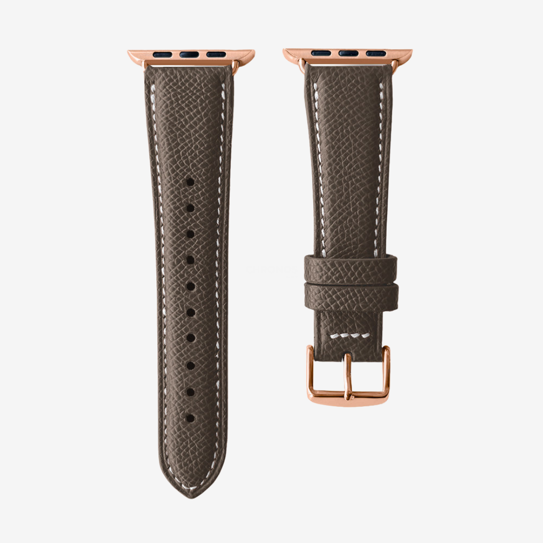 Apple Watch Band - Grained Genuine Leather - Mole / Rose Gold / 44/45/46/49mm - Watch Band