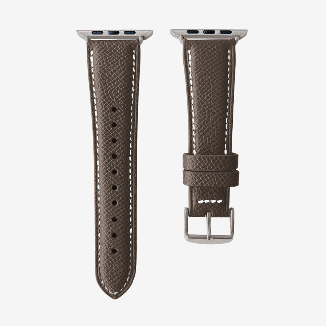 Apple Watch Band - Grained Genuine Leather - Mole / Titanium / 44/45/46/49mm - Watch Band