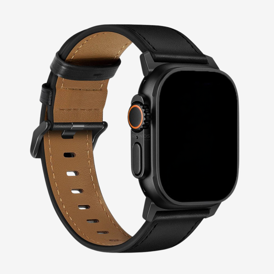 Apple Watch Band - Italian Leather - Black / Black / 44/45/46/49mm - Watch Band