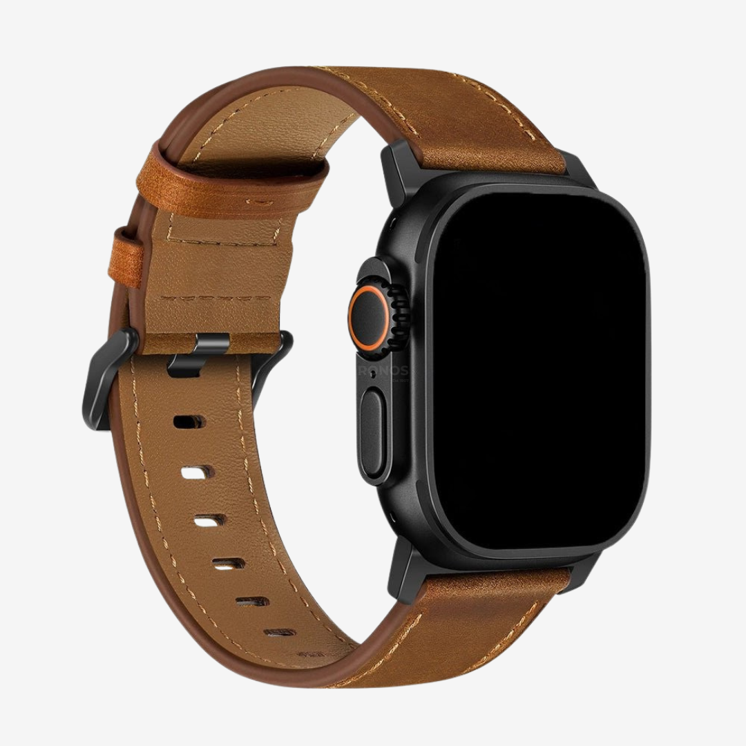 Apple Watch Band - Italian Leather - Brown / Black / 44/45/46/49mm - Watch Band