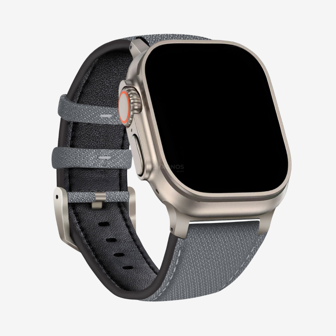 Apple Watch Band - Leather Nylon - Arctic Mist / 44/45/46/49mm / Titanium - Watch Band