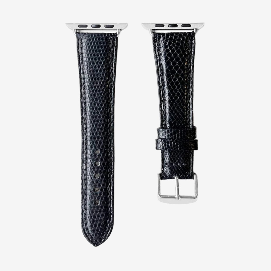 Apple Watch Band - Lizard Print Genuine Leather - Black / Money / 44/45/46/49mm - Watch Band