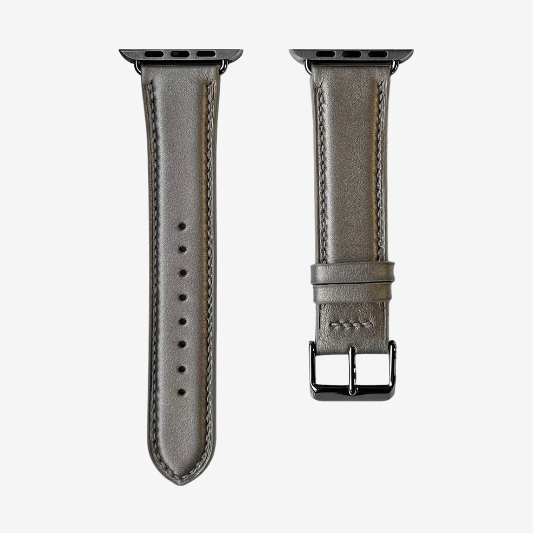 Apple Watch Band - Metallic Genuine Leather - Amber Glow / Black / 44/45/46/49mm - Watch Band
