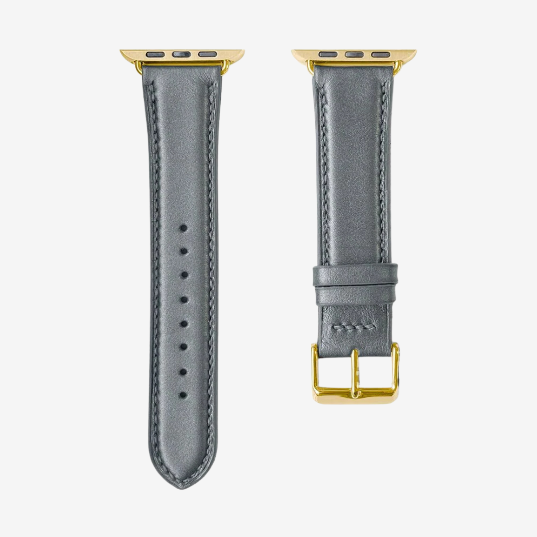 Apple Watch Band - Metallic Genuine Leather - Moonlight / Gold / 44/45/46/49mm - Watch Band