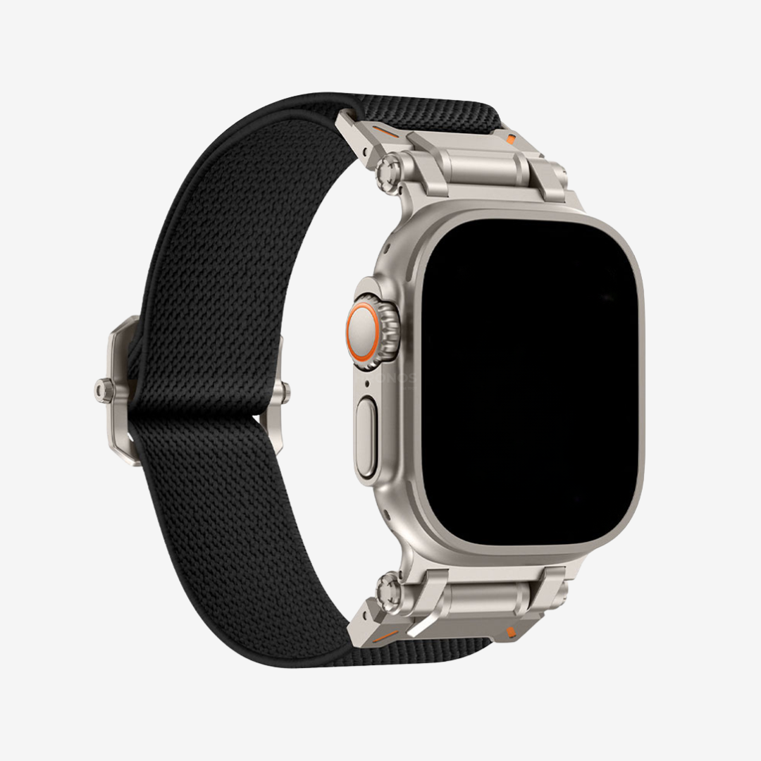 Apple Watch Band - Military Nylon - Black / 44/45/46/49mm / Titanium - Watch Band