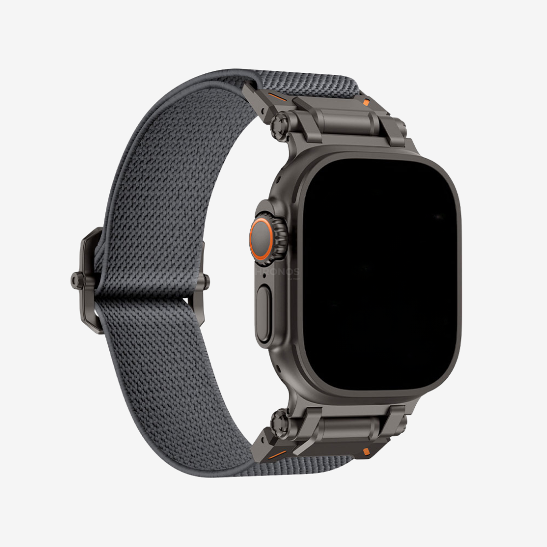 Apple Watch Band - Military Nylon - Gray / 44/45/46/49mm / Black - Watch Band