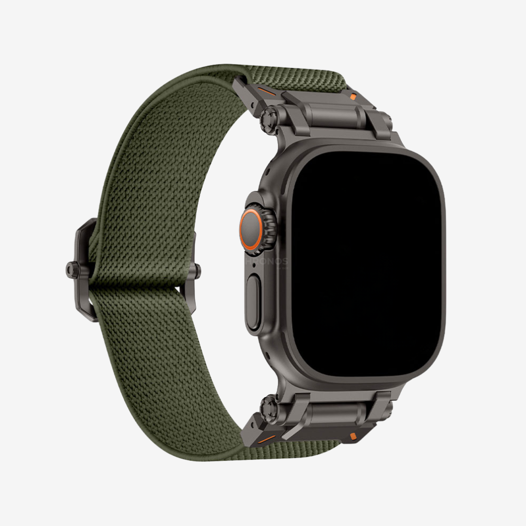 Apple Watch Band - Military Nylon - Military Green / 44/45/46/49mm / Black - Watch Band