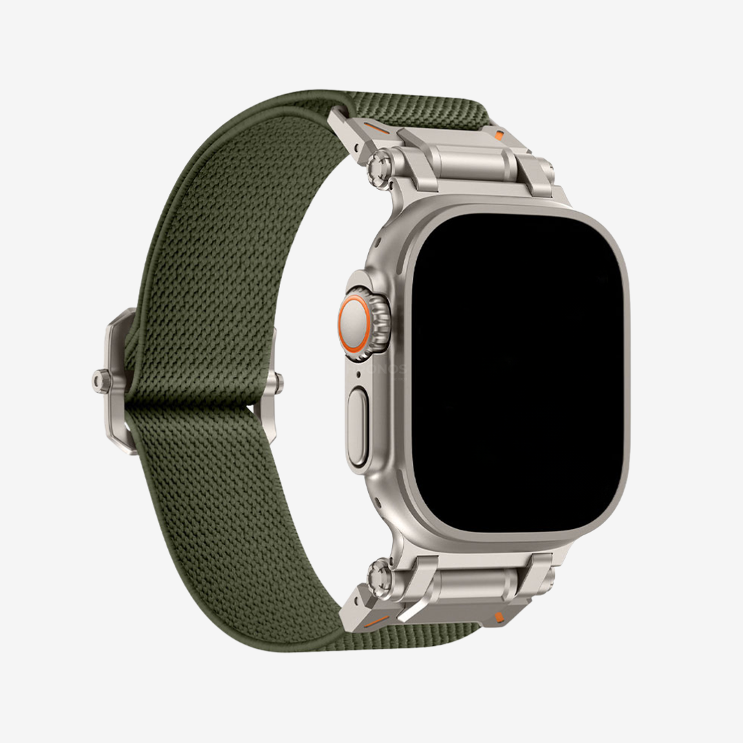 Apple Watch Band - Military Nylon - Military Green / 44/45/46/49mm / Titanium - Watch Band