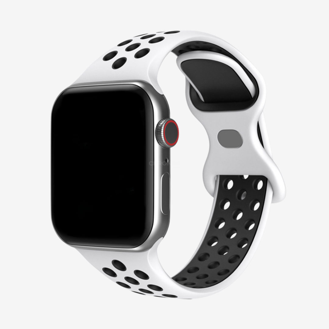Apple Watch Band - Sport Silicone - White Black / 38/40/41/42mm - Watch Band