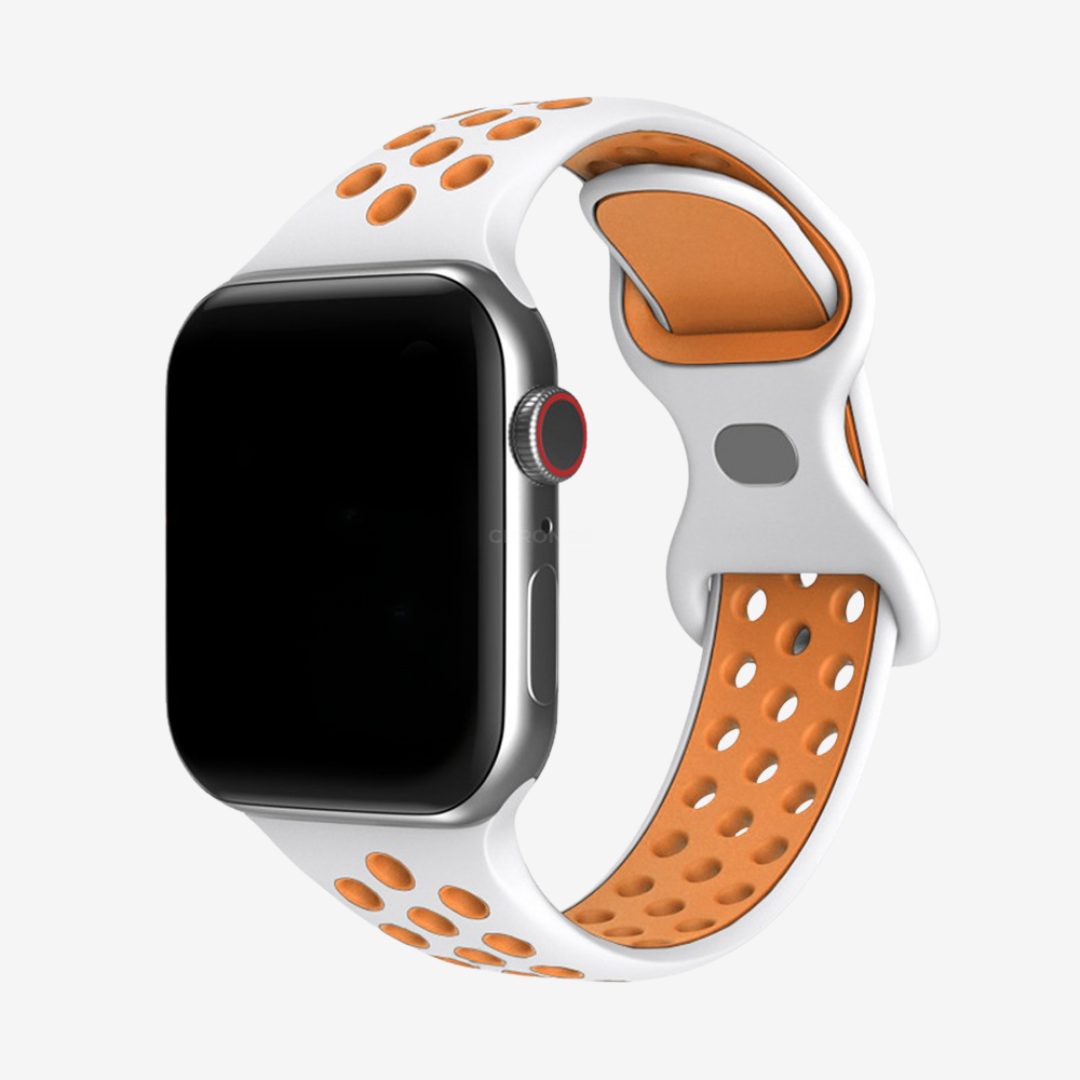 Apple Watch Band - Sport Silicone - White Orange / 38/40/41/42mm - Watch Band