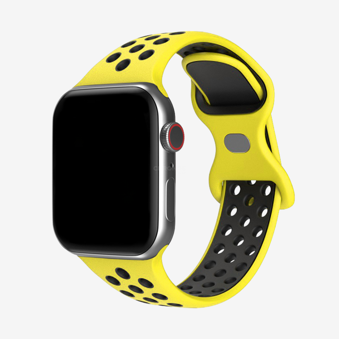 Apple Watch Band - Sport Silicone - Yellow Black / 38/40/41/42mm - Watch Band