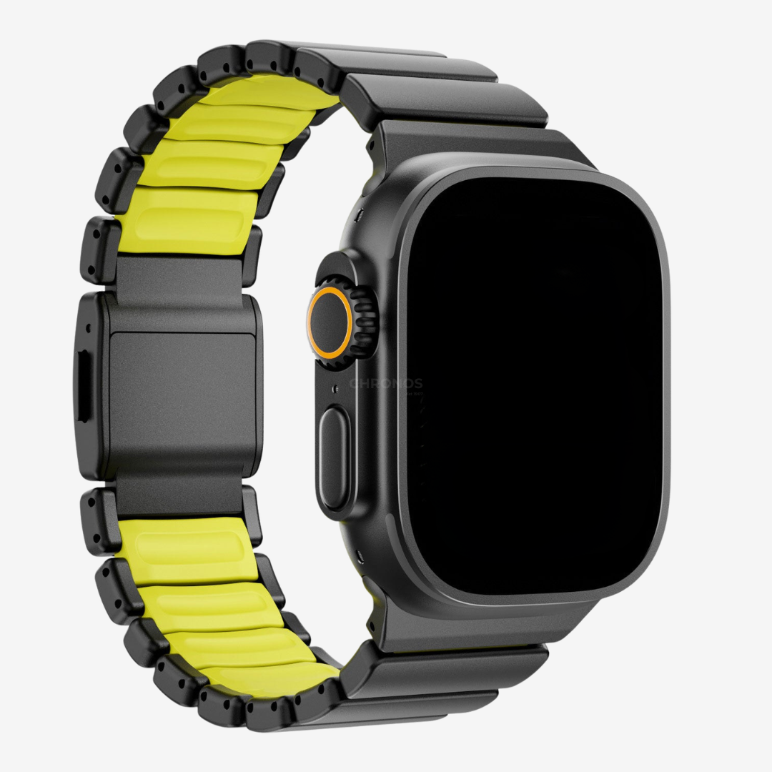 Apple Watch Band - Sport Steel - Black & Green / 44/45/46/49mm - Watch Band