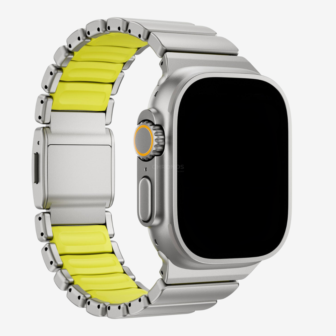 Apple Watch Band - Sport Steel - Titanium & Green / 44/45/46/49mm - Watch Band