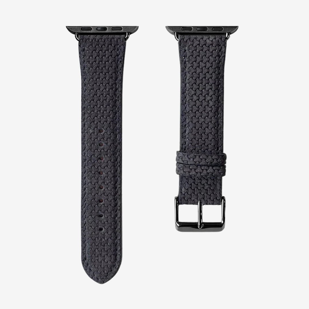 Apple Watch Band - Textured Genuine Leather - Anthracite Grey / Black / 44/45/46/49mm - Watch Band