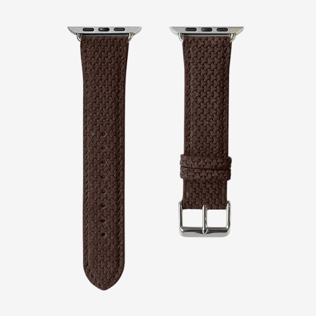Apple Watch Band - Textured Genuine Leather - Burgundy Chestnut / Money / 44/45/46/49mm - Watch Band