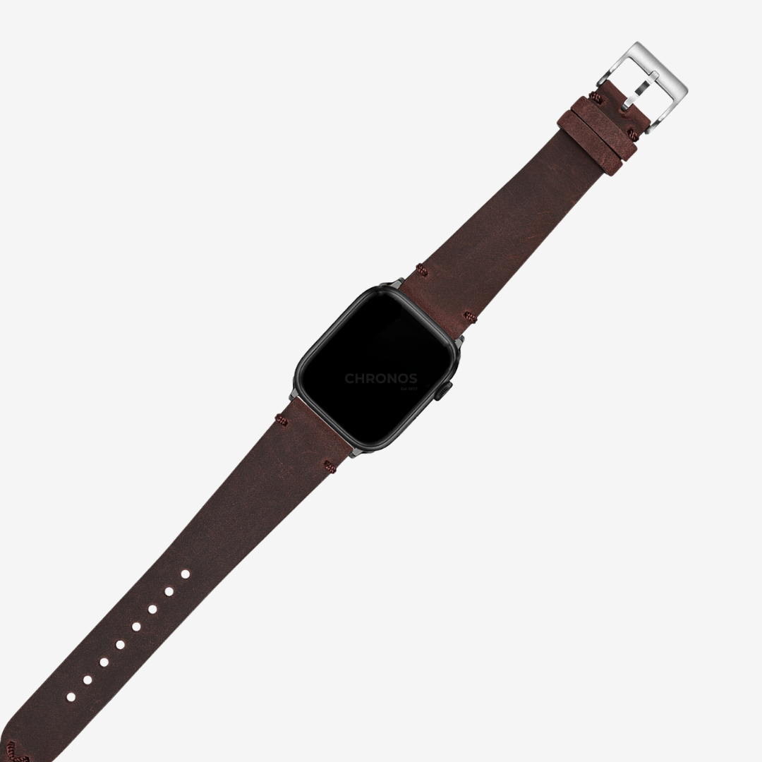 Apple Watch Band - Vintage Crazy Horse Leather - Dark Red - Watch Band