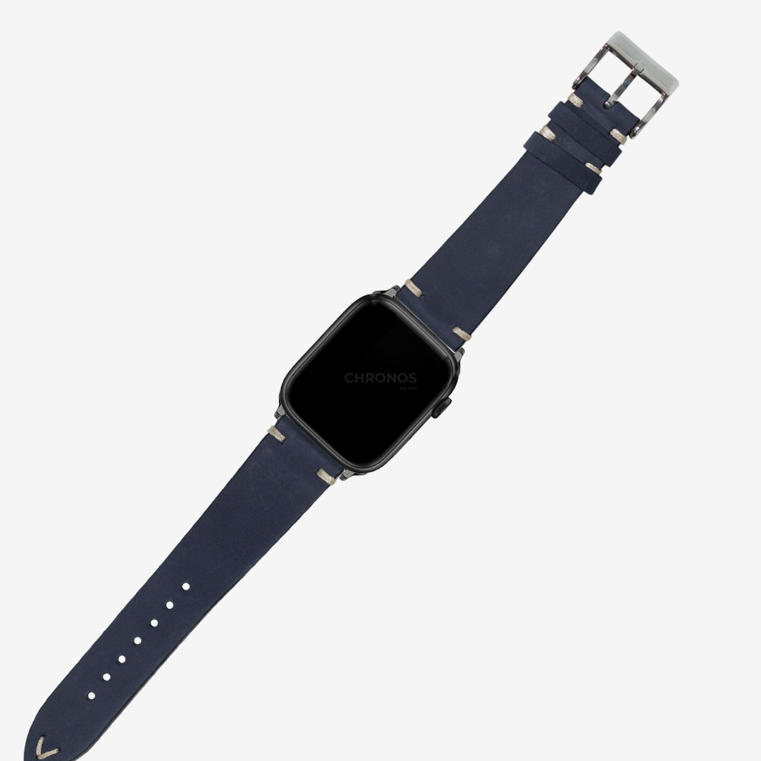 Apple Watch Band - Vintage Knotted - Nubuck Leather - Navy Blue - Watch Band