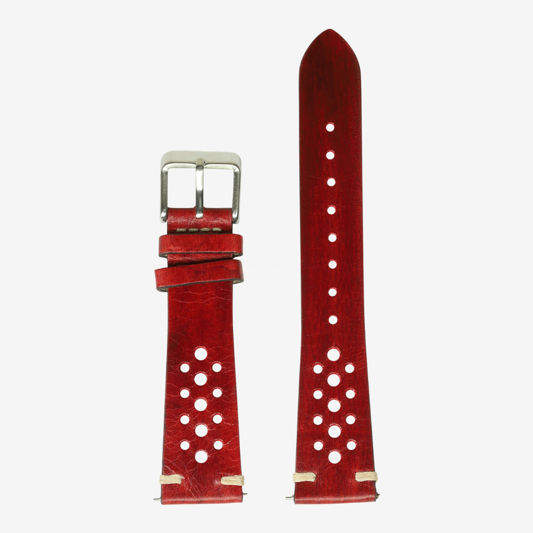 Apple Watch Band - Vintage Rally Leather - Burnished Red - Watch Band