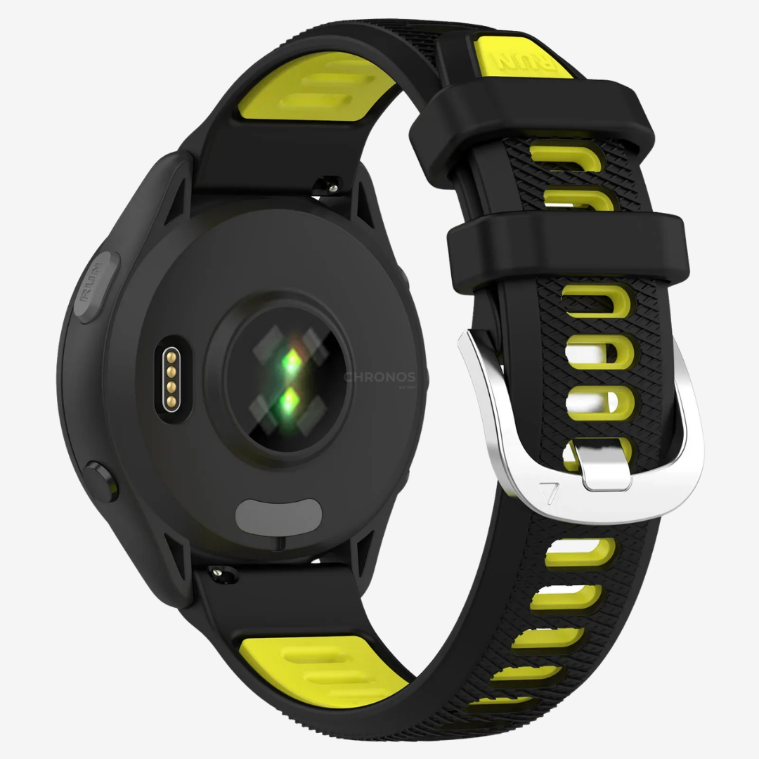 Coros Watch Band - Adjustable Silicone - Black Yellow - Watch Band