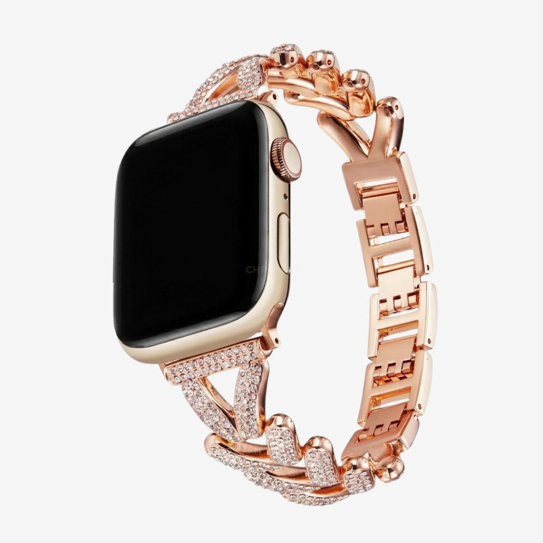 Diamond-encrusted Stainless Steel Band - Watch Band