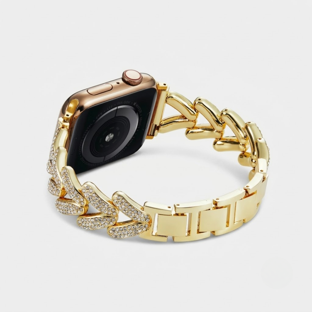 Diamond-encrusted Stainless Steel Band - Watch Band