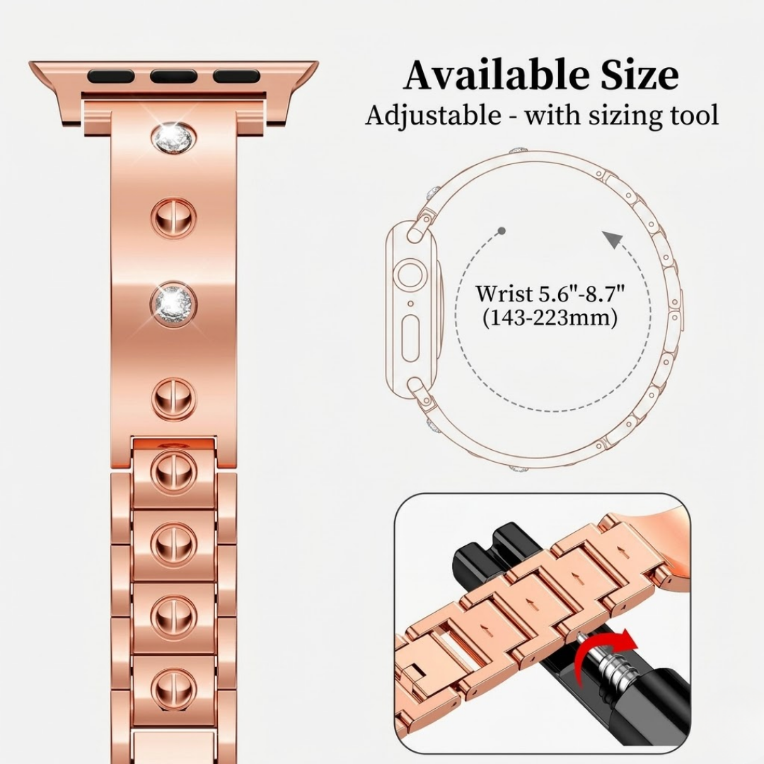 Diamond-studded metal buckle Bracelet For Apple Watch - Watch Band