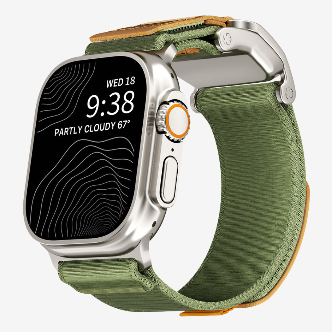 Fearless 2.0 | Tactical Magnetic Nylon Band - Green-Silver Buckle / 49mm - Watch Band