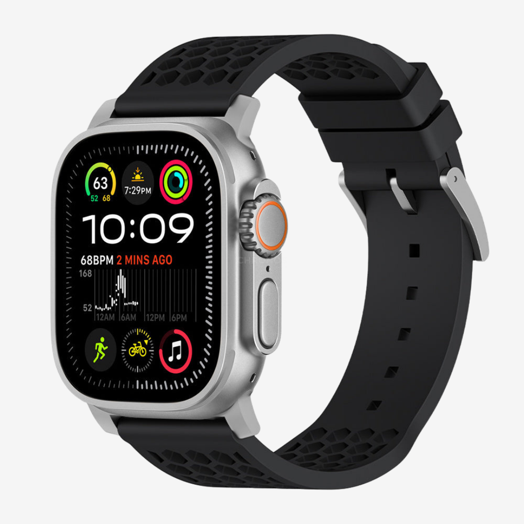 Football X Sport Band - Black-Silver Buckle / 49mm - Watch Band