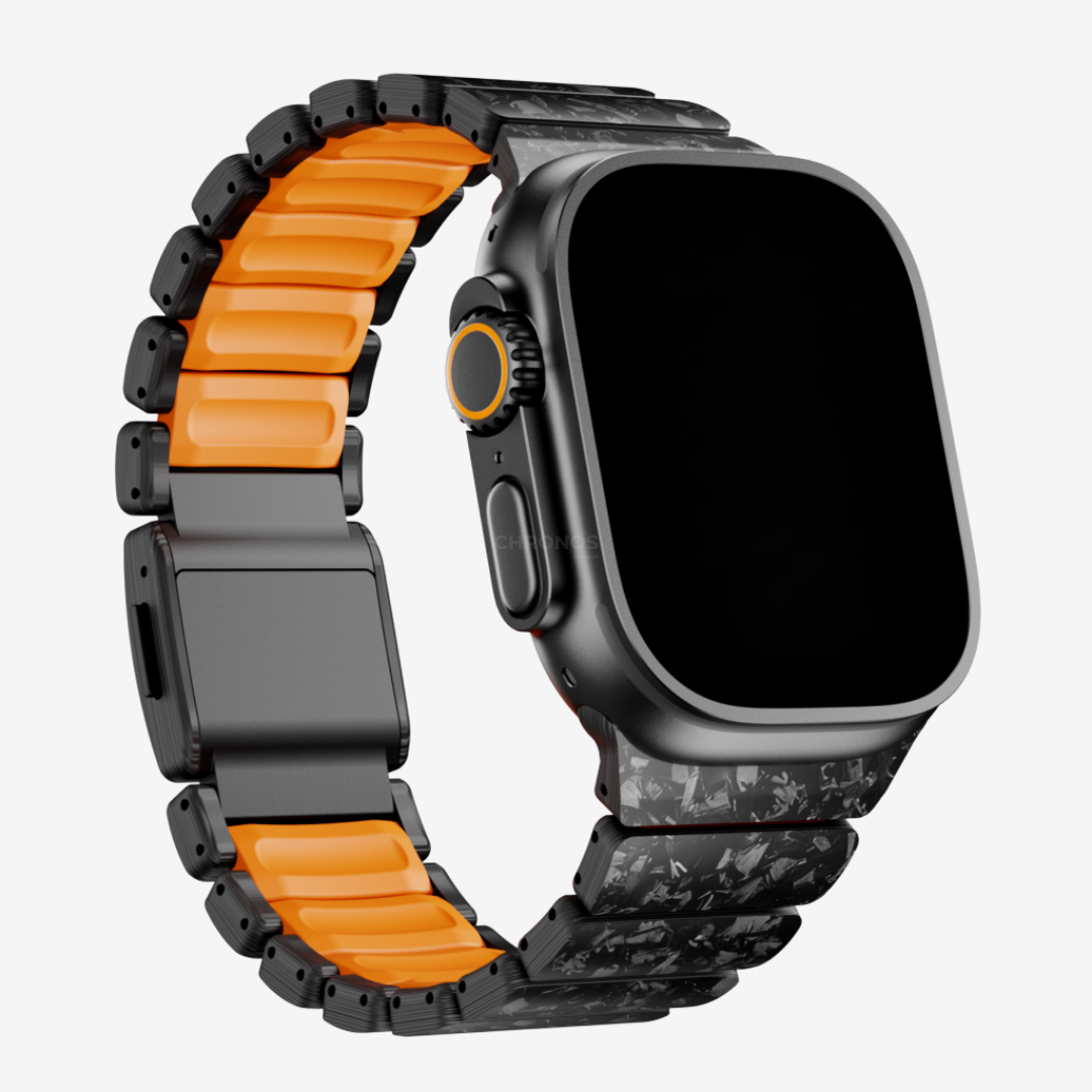 GEMINI Carbon Fiber Band - Black Orange / 46mm/45mm/44mm - Watch Band