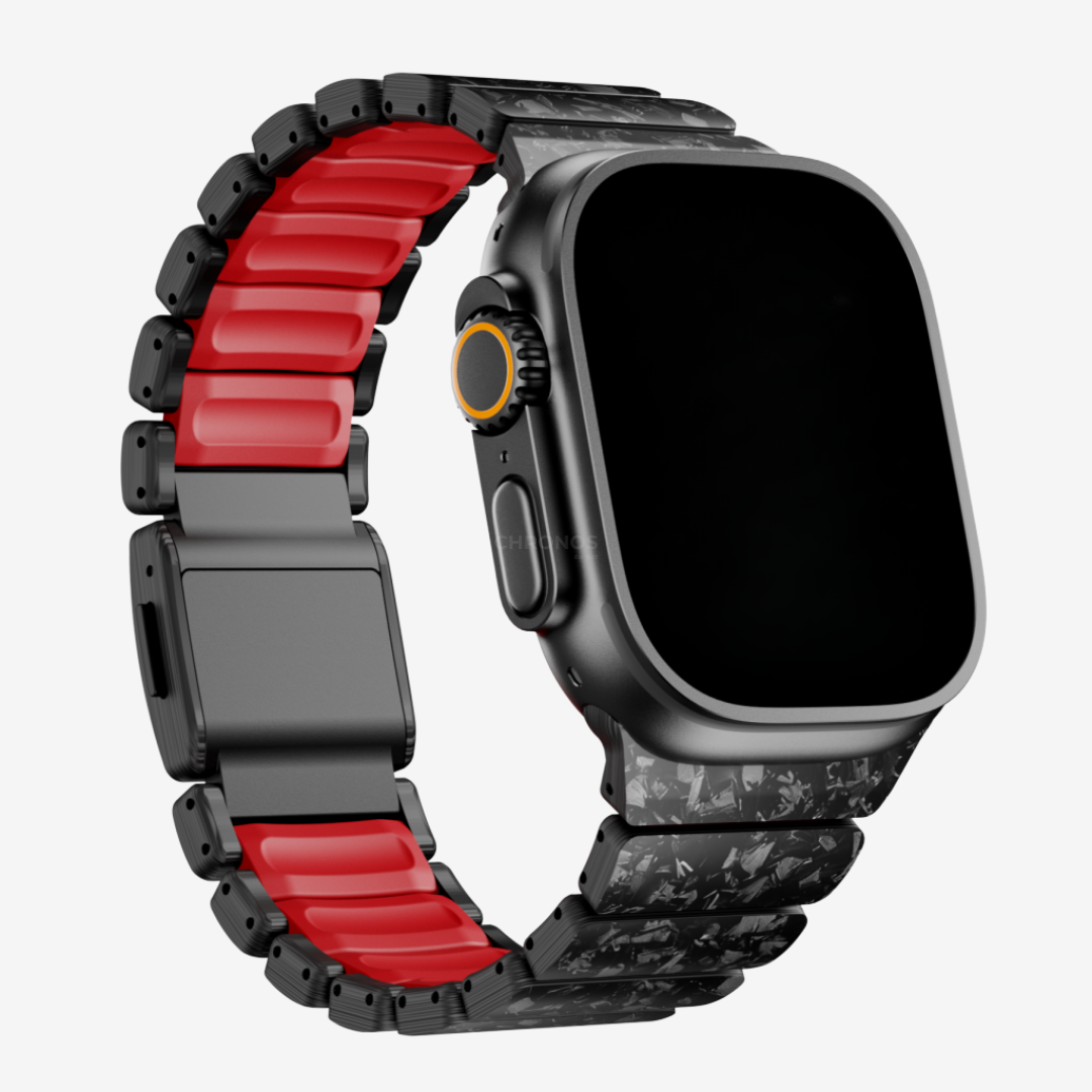 GEMINI Carbon Fiber Band - Black Red / 46mm/45mm/44mm - Watch Band