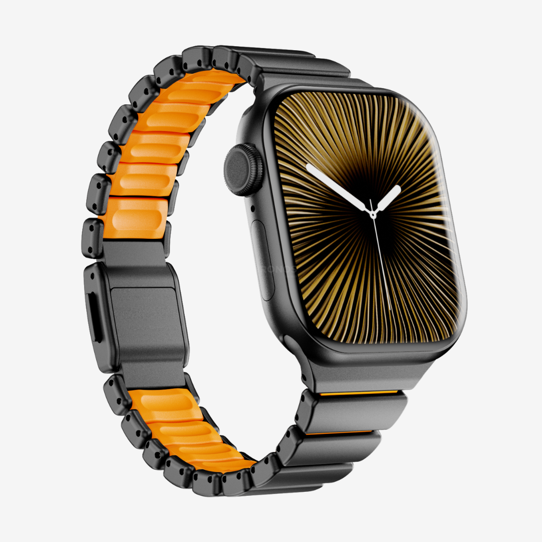 Gemini Modern Strap - Black Orange / 42mm/41mm/40mm - Watch Band