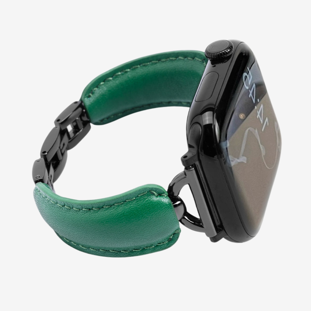 Glamour Leather Bracelet - Green / 49mm/46mm/45mm/44mm - Watch Band