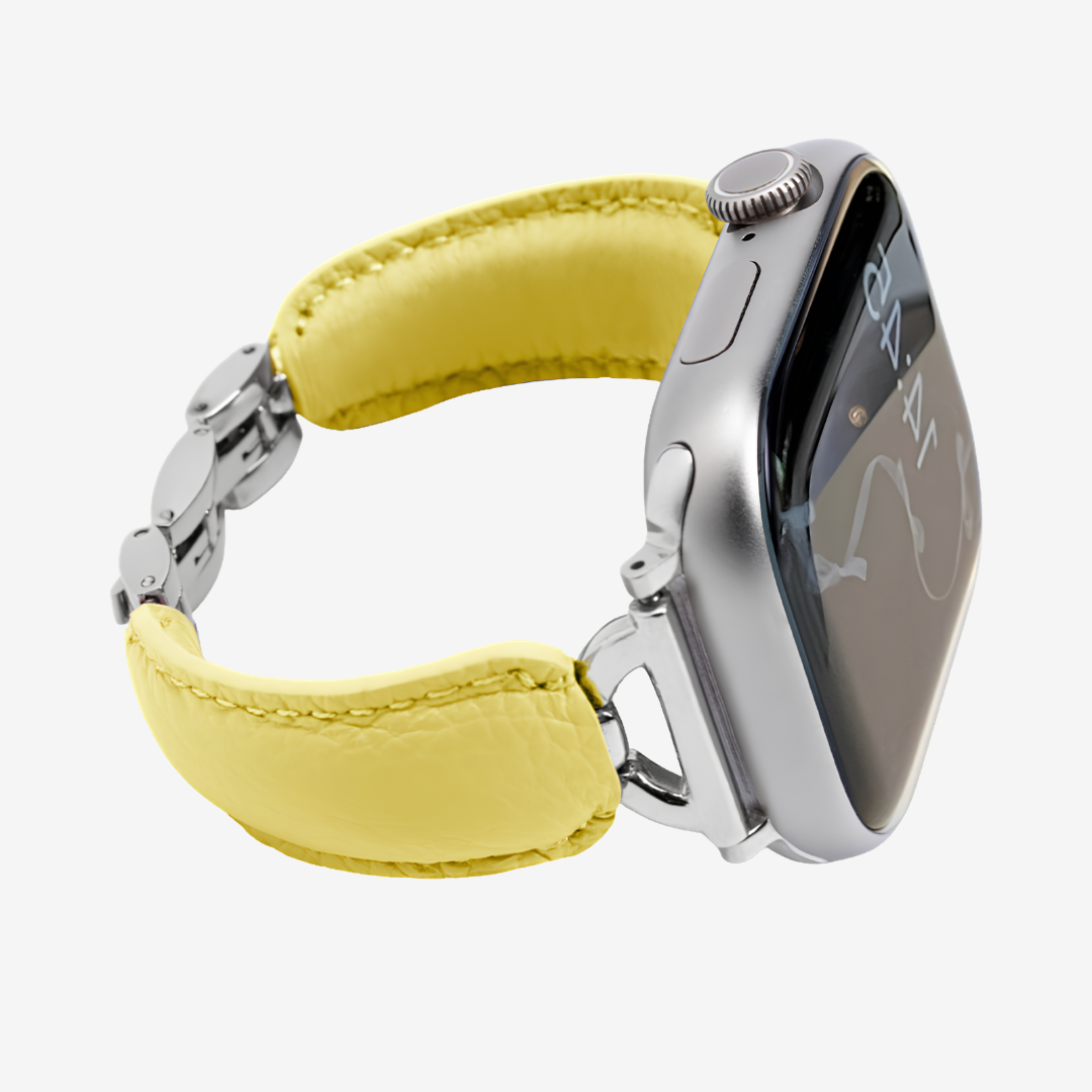 Glamour Leather Bracelet - Yellow / 49mm/46mm/45mm/44mm - Watch Band