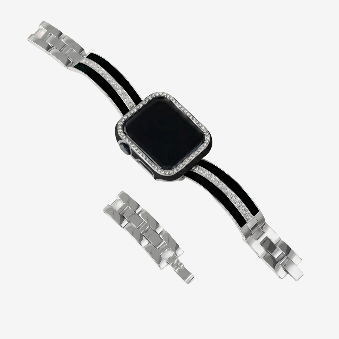 Glimmer Bracelet For Apple Watch - Black-Silver / 49mm/46mm/45mm/44mm - Watch Band