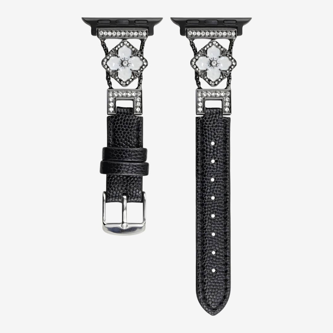 Glitter Leather Strap - Black / 49mm/46mm/45mm/44mm - Watch Band
