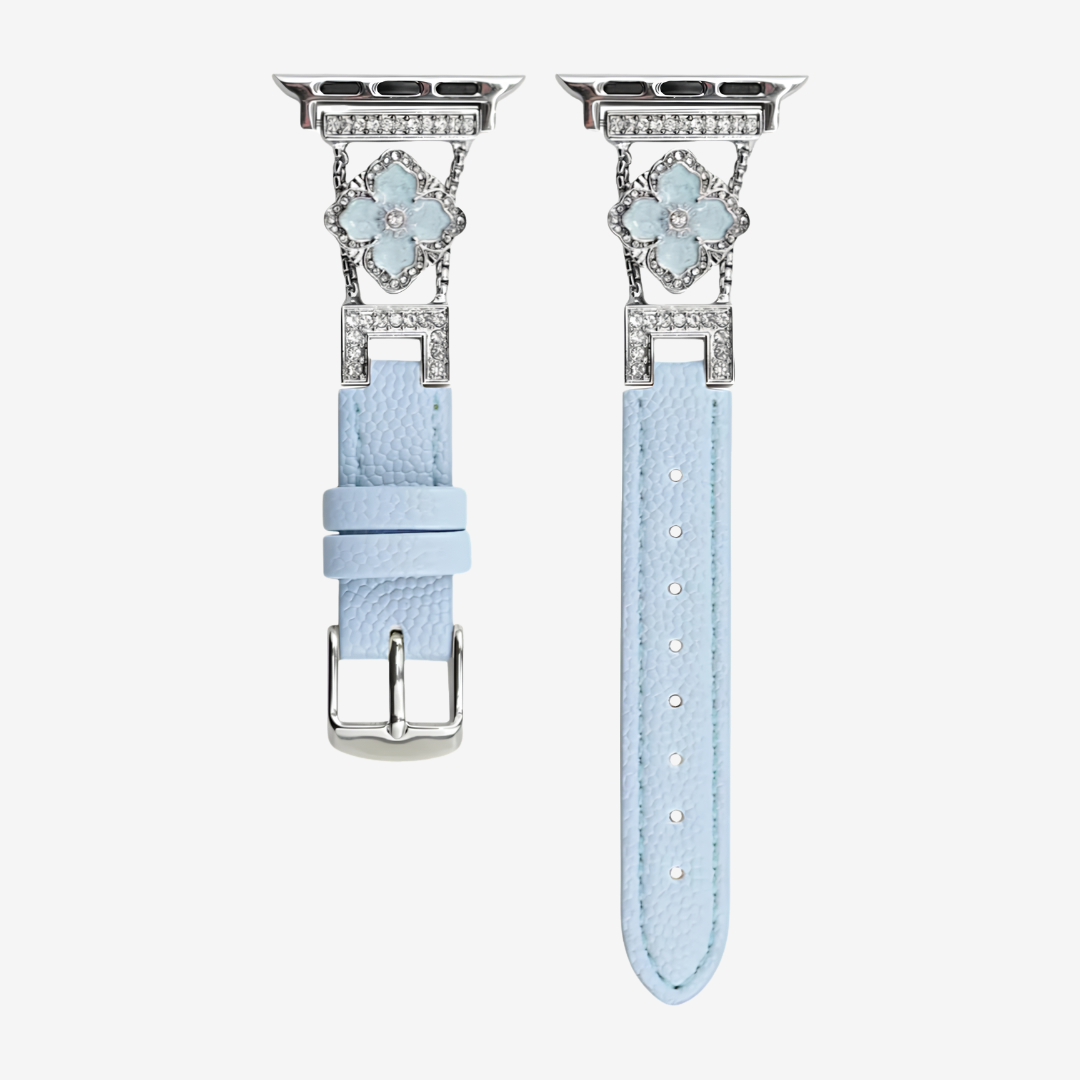 Glitter Leather Strap - Blue / 49mm/46mm/45mm/44mm - Watch Band